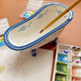 Ceramic Watercolor Palette Campus Oil Painting Chinese Paints White Porcelain Shell Palette Artists Color Mixing Palette