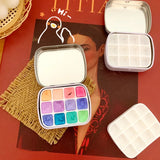 Portable12-grid Watercolor Box Empty Paint Palette Travel Painting Sketch Moisturizing Box Aquarela Paint Box Art Supplies