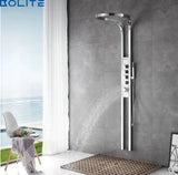 Tiktok Trend  Popular  Design Rainfall Waterfall Shower Head Black Brushed Silver Wall Mounted Rain Sprinkler Shower Set Panel
