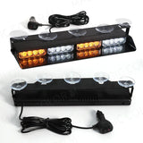 Automobile parts 16 LED Car Strobe Warning Light Assembly Front Windshield Emergency Lamp Yellow White Red Blue For Vehicles Trucks Waterproof