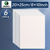 AOOKMIYA 8x10in 2/4/6pcs Canvas Panels,Artist Quality White Blank Flat Painting Boards for Drawing,Tempera for Students,Artist and Adults