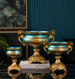 AOOKMIYA Wholesale Uzbek Kazak Skidki Bagima Home Decor Fruit Bowl European Porcelain Idishlar Gold Pattern   Craft Glass