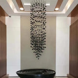 Hanging Lamp Hotel Lobby Decorative Lighting Stairs Art Irregular Chandelier Custom Black Art Luxury Stone Crystal Chandelier