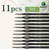 AOOKMIYA 11pcs Marie's Fine Paint Brush Set, Miniature Detail,Nylon Hair Kit for Acrylic,Watercolor,Craft,Models,Mini Figure,Rock