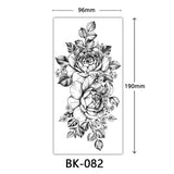 AOOKMIYA Waterproof Flower Temporary Tattoos for Women Black Floral Tattoo Stickers for Hand Arm Body Disposable Fake Tattoo Body Art