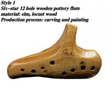AOOKMIYA Wooden Ocarina 12 Holes Alto C Tone Sound Therapy Professional Performance Ocarina Beginner Original Musical Instruments AOOKMIYA.COM