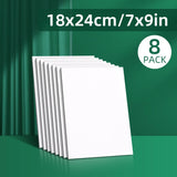 AOOKMIYA 8pcs Art Painting Canvas Panels, Blank White Boards Set,7x9/9x12/12x16/16x20 in,for Painting Projects,Canvas for Hobbists,Adults