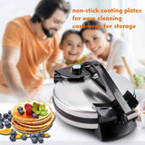 AOOKMIYA Electric Tortilla Maker Stainless Steel Non-Stick Roti Maker Machine 1800W Double Sided Heating Tortilla Press