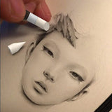 AOOKMIYA New Sketch Rubbing Pen Set Wooden Handle Art Special Paper Brush High-glow Smudge Correction Smear Tool Copy Art Supplies