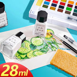 AOOKMIYA White Watercolor Leave Blank Liquid 28ml Watercolor Masking Fluid Art Tools Watercolor Painting Cleaning Liquid Art Supplies