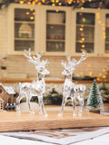Acrylic Christmas Reindeer Ornaments Tabletop Decorations Holiday Table Crystal Elk Reindeer Sculpture Christmas Home Office