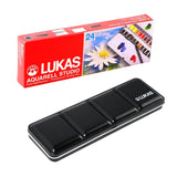Lukas travel watercolor paint 24 colors half pans transparent watercolor painting brush sketchers' portable metal palette box