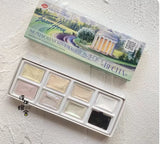 AOOKMIYA Russian White Night New Pearl Watercolor Paint 8-Color Full Block Set Shining Artist Solid Paint Beginner drawing Art Supplies  AOOKMIYA.COM