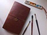 AOOKMIYA Handmade Retro Ceramic Watercolor Palette, Leather Clip, Loose Leaf Notebook, Outdoor Travel, Landscape Sketching  AOOKMIYA.COM