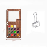 AOOKMIYA 15-Color Schminke College Watercolor Paint Box 0.5ML Portable Walnut Watercolor Palette Artist Travel Painting Art Supplies