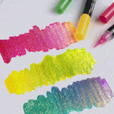Glitter Highlighter Pen Soft Head Brush Fine Flash Markers Painting Maker for Scrapbook Diary Journal Student Stationery