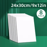 AOOKMIYA 8pcs Art Painting Canvas Panels, Blank White Boards Set,7x9/9x12/12x16/16x20 in,for Painting Projects,Canvas for Hobbists,Adults