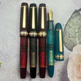 WingSung 630 Hammer Pattern Fountain Pen Iraurita 0.5mm NO.8 Nib Piston Resin Gold Clip Pen Stationery Business Writing Gifts