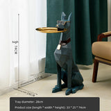 AOOKMIYA ART+ Creative Gifts 74CM Home Decor Gentleman Dog Statues Nordic Floor Decoration Tray Ornament Creative Household Accessorie Sculpture Animal Table