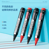 AOOKMIYA 10PCS/BOX Deli S552 Inkable Marker Permanent Marker Pen Paint Marker  Black Blue Red 3 Colors Ink Changeable Pen