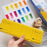 AOOKMIYA Russian White Night SONNET Academy Grade Solid Watercolor Pigment 21 Colors Full Block Watercolor Box Art Supplies for Artist