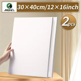 AOOKMIYA Marie's 2 Pack 8 Sizes Blank Stretched Canvas Bulk White Prepared Mini Framed Boards for Painting,Drawing,Oil,Acrylic,Tempera