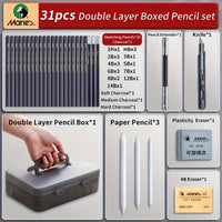 AOOKMIYA Marie's Large Capacity Pencil Set,31pcs/44pcs,Double Layer Box for Sketching & Painting for Adults,Students,and Artists