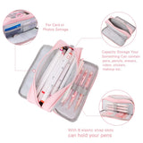 Large Capacity Pencil Case 3 Compartment Pouch Pen Storage Bag Double Side Opening Student Stationery Organizer School Supplies