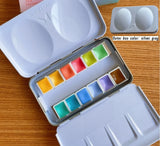 MAIRTINI Brillian Ravs Solid Watercolor Japan Portable Mango Iron Box Caravaggio 12 Color Concentrated Gouache Paint Set