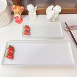 Rectangular Ceramic Plate Cute Relief Strawberry Color Palette Student Painting Art Supplies   Color Mixing Palette