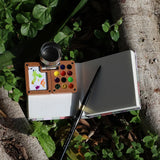 AOOKMIYA Portable Watercolor Palette Schmincke College-level 11-color Travel Watercolor Set Student Sketching Paint Box Art Supplies