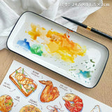 AOOKMIYA Ceramic Watercolor Palette Square/rectangular Color Mixing Palette Easy To Clean Paint Pallet Painting Art Supplies