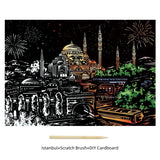 New Colorful City Scratch Painting Night Scene DIY Painting and Scraping Paper Set Bring A Pen A Birthday Present