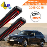 Automobile parts Double Rubber Car Wipers for INFINITI FX35 FX37 FX45 FX50 Front Blade Brushes Cutter Automobiles Accessorie Windscreen Wiper