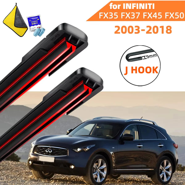 Automobile parts Double Rubber Car Wipers for INFINITI FX35 FX37 FX45 FX50 Front Blade Brushes Cutter Automobiles Accessorie Windscreen Wiper