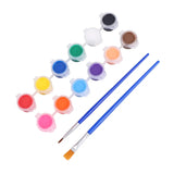 12 Colors Waterproof Acrylic Paint with Brush Portable Paint Strip Kids Graffiti DIY Plaster/Ceramic Coloring Fabric Paint