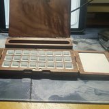 AOOKMIYA Ins Style Handmade Walnut Paint Box 18 Colors Watercolor Travel Box Round Hole Palette Ceramic Square Hole Painting Toolbox  AOOKMIYA.COM