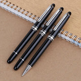 Quality M B 163 Black Ballpoint Rollerball Pen Platinum Coated Metal Ultra Black White Gel Pen for Writing