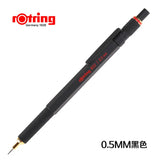 Rotring 800 Mechanical Pencil, 0.7 mm,0.5mm Silver Metal Barrel /Black Hexagonal Grip Easier Holding and Prevents Sliding