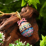 Fashion Openable Princess Enamel Bow Easter Egg Pendant Necklace for Women Sweet Party Jewelry Keychain Pendant Valentine Gift