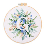 AOOKMIYA Floral Embroidery Kit for Beginner and Adults Cross Stitch Kits Embroidery Starter Kit with Initial Letter and Flower Pattern