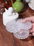 Creative Watercolor Mini Ceramic Covered Pigment Box Crafts Color Palette Small and Exquisite Angel Shaped Appearance