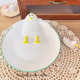 Cute Cartoon Dog, Rose, Duckling Ceramic Plate, Color Palette +Penholder Pen Washing Set   Brush Washing Bucket