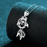 AOOKMIYA ART+ Creative Gifts Platinum PT950 18K White Gold 0.3ct Moissanite Fish Necklace Pendant for Women Anniversary Gift Idea Jewelry