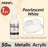 AOOKMIYA Marie's  Pearlescent White Acrylic Paint,1pc 50ml/1.69oz Tube for Canvas,Wood,Glass,DIY Art Painting for Students, Adults