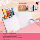 National Style Series 24 Color Solid Watercolor Box Painting Board Color Mixing Small Picture Book Set Student Painting Supplies