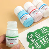 AOOKMIYA 30ml/bottle Watercolor Painting Blank Glue Pigskin Wipe Silicone Pen Blank Masking Fluid Art Student Painting Art Supplies
