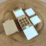AOOKMIYA Empty Palette Portable Folding Watercolor Box 9 Compartments 0.5ML Paint Tray 3D Printing Travel Painting Artist's Art Supplies