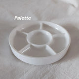 AOOKMIYA Paiting Palette With 6 Fan Sub Grid Partitio,Pigment Dish For Chinese Painting And Watercolor Pigment,Melamine Material  AOOKMIYA.COM