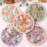 AOOKMIYA Embroidery Kit for Beginners and Embroidery Enthusiasts - Includes Floral Landscape with Thread Needles